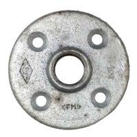 FFLNG114G 1-1/4" Floor Flange (w/ holes), Malleable 150#, Galvanized